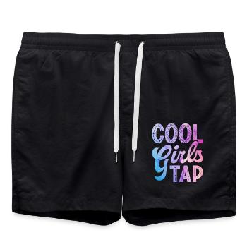 Cool girls dancing tap dance - Swim Trunks - black - Front - AI Model Male 185 light (185cm)