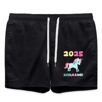Écolier 2025 Inscription des jeunes filles à l’école 2025 Décoration - Short de bain - noir - Devant - AI Model Male 185 light (185cm)