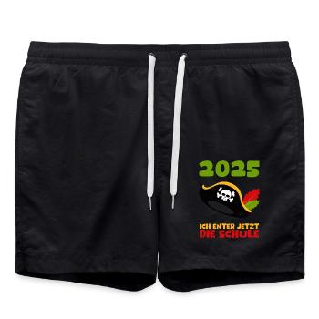 Écolier 2025 Inscription des jeunes filles à l’école 2025 Décoration - Short de bain - noir - Devant - AI Model Male 185 light (185cm)