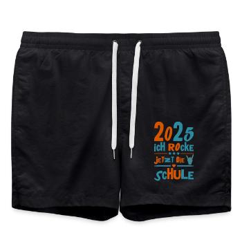 Écolier 2025 Inscription des jeunes filles à l’école 2025 Décoration - Short de bain - noir - Devant - AI Model Male 185 light (185cm)