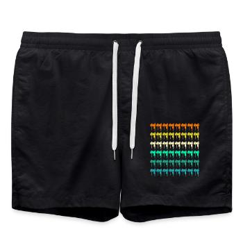 Reiten Pferde - Badeshorts - Schwarz - Vorne - AI Model Male 185 light (185cm)
