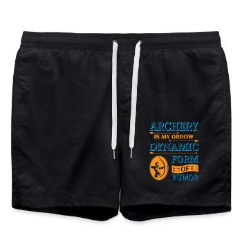 Bogenschießen Bogenschütze - Badeshorts - Schwarz - Vorne - AI Model Male 185 light (185cm)
