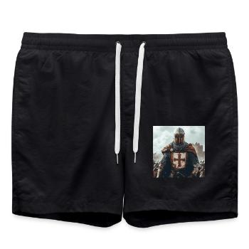 Soldat Krieger - Badeshorts - Schwarz - Vorne - AI Model Male 185 light (185cm)
