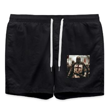 Soldat Krieger - Badeshorts - Schwarz - Vorne - AI Model Male 185 light (185cm)