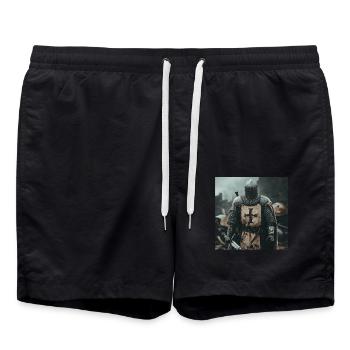 Soldat Krieger - Badeshorts - Schwarz - Vorne - AI Model Male 185 light (185cm)