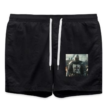Soldat Krieger - Badeshorts - Schwarz - Vorne - AI Model Male 185 light (185cm)