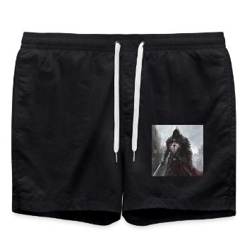 Soldat Krieger - Badeshorts - Schwarz - Vorne - AI Model Male 185 light (185cm)