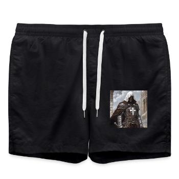 Soldat Krieger - Badeshorts - Schwarz - Vorne - AI Model Male 185 light (185cm)