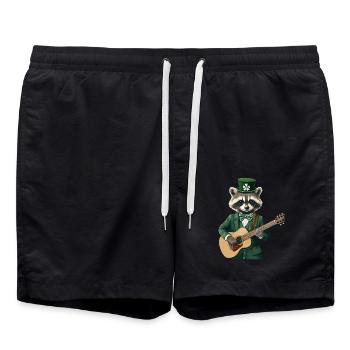 Waschbär - Badeshorts - Schwarz - Vorne - AI Model Male 185 light (185cm)