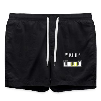 What the F? Musik Piano Klaviatur Akkord F-Dur - Badeshorts - Schwarz - Vorne - AI Model Male 185 light (185cm)