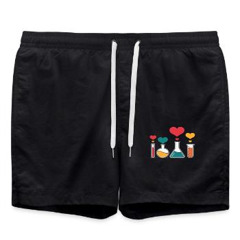 Laboratoire de chimie Cœur Passion pour les laborantins - Short de bain - noir - Devant - AI Model Male 185 light (185cm)