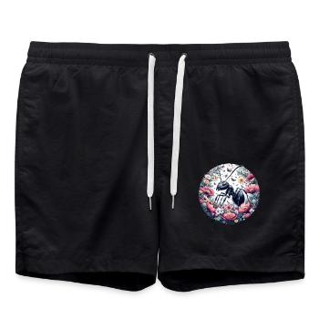 Fleurs de fourmis - Short de bain - noir - Devant - AI Model Male 185 light (185cm)