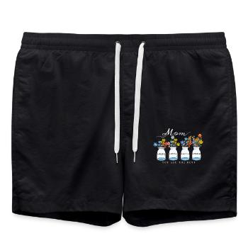 Mom Amazing Loving Caring Strong Floral Design - Badeshorts - Schwarz - Vorne - AI Model Male 185 light (185cm)