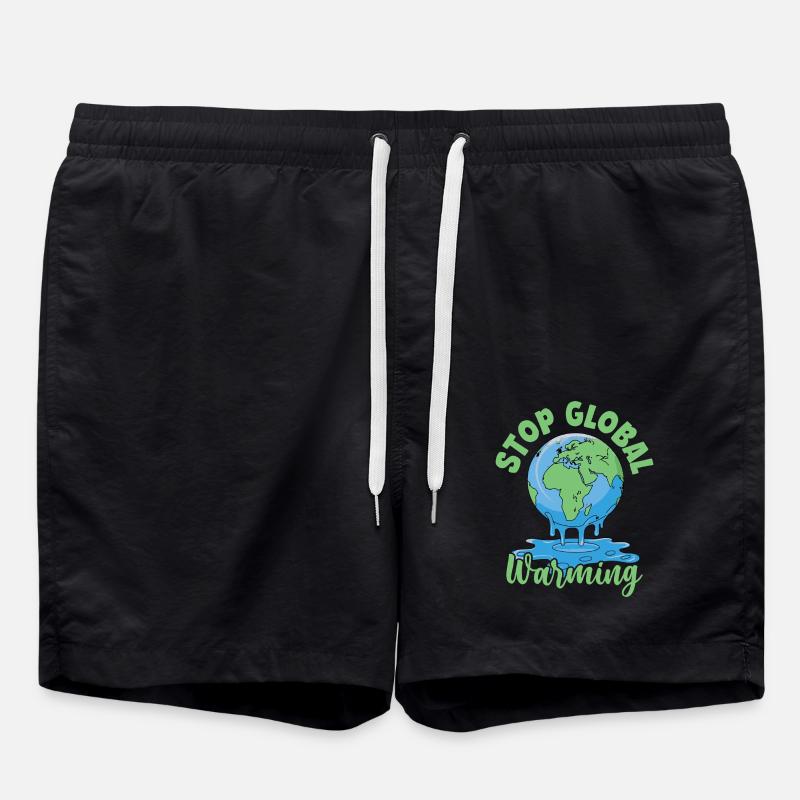 Stop Global Warming - Swim Trunks - black