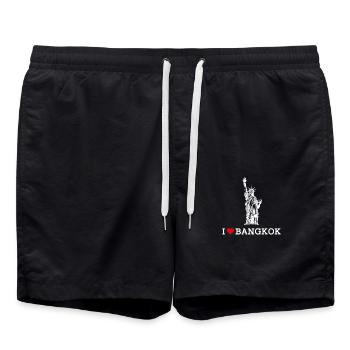 J’aime Bangkok Drapeau Cool Statue De La Liberté Coeur - Short de bain - noir - Devant - AI Model Male 185 light (185cm)