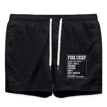 Enfant pompier - Short de bain - noir - Devant - AI Model Male 185 light (185cm)