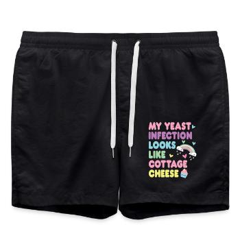 drôle, embarrassant, inapproprié : infection à levures - Short de bain - noir - Devant - AI Model Male 185 light (185cm)