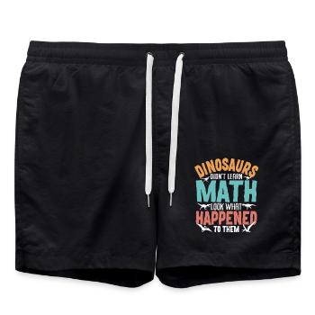 Funny Math Dinosaur Design for Teacher - Swim Trunks - black - Front - AI Model Male 185 light (185cm)