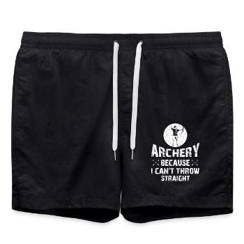 Bogenschießen Bogenschütze - Badeshorts - Schwarz - Vorne - AI Model Male 185 light (185cm)