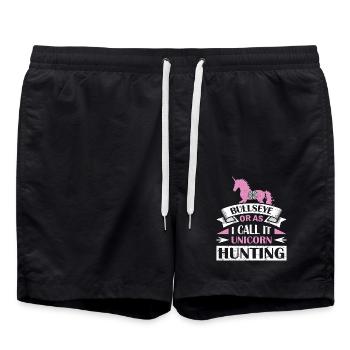 Bogenschießen Bogenschütze - Badeshorts - Schwarz - Vorne - AI Model Male 185 light (185cm)