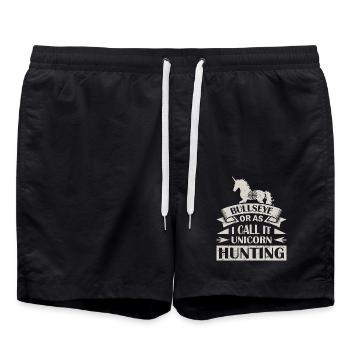 Bogenschießen Bogenschütze - Badeshorts - Schwarz - Vorne - AI Model Male 185 light (185cm)