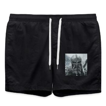 Wikinger - Badeshorts - Schwarz - Vorne - AI Model Male 185 light (185cm)
