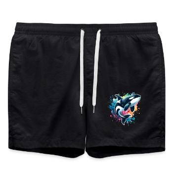 Orca Killer Whale - Swim Trunks - black - Front - AI Model Male 185 light (185cm)