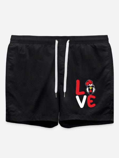 Chicken Rooster - Swim Trunks - black