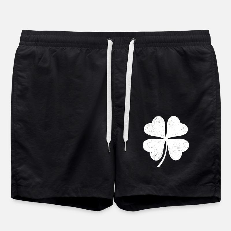 White Shamrock - Swim Trunks - black
