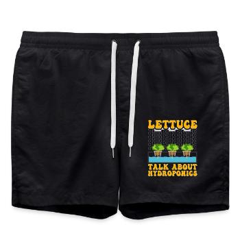 Lettuce talk about Hydroponics - Swim Trunks - black - Front - AI Model Male 185 light (185cm)