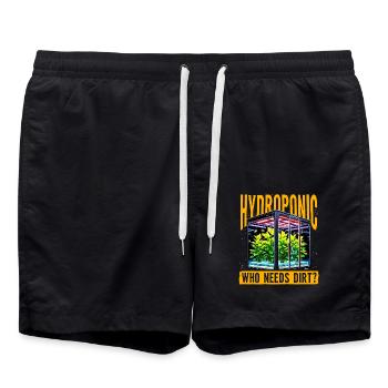 Hydroponic who needs dirt? - Swim Trunks - black - Front - AI Model Male 185 light (185cm)