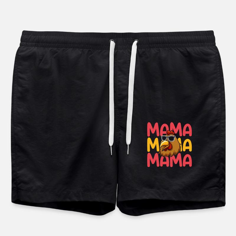 poule maman maman poules - Short de bain - noir