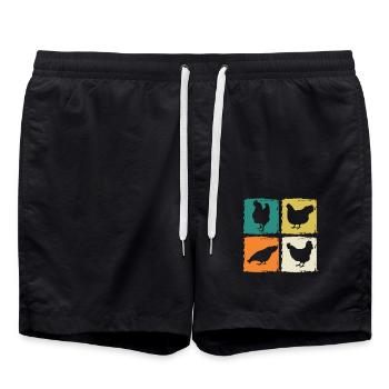 Chickens Hen - Swim Trunks - black - Front - AI Model Male 185 light (185cm)