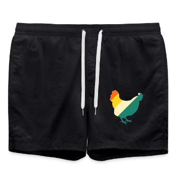 Chickens Hen - Swim Trunks - black - Front - AI Model Male 185 light (185cm)