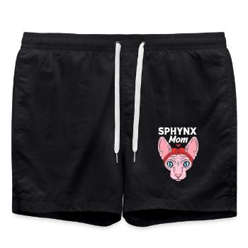 Sphynx Katzenmama - Badeshorts - Schwarz - Vorne - AI Model Male 185 light (185cm)