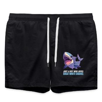 Grands requins blancs Grand requin blanc - Short de bain - noir - Devant - AI Model Male 185 light (185cm)