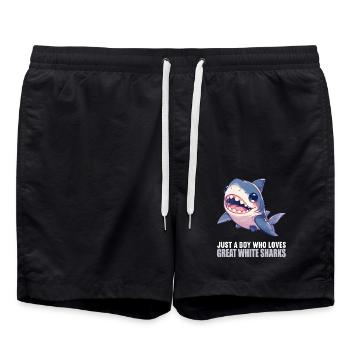 Grands requins blancs Grand requin blanc - Short de bain - noir - Devant - AI Model Male 185 light (185cm)