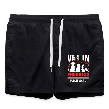 Tierarzt in Ausbildung Lustig - Badeshorts - Schwarz - Vorne - AI Model Male 185 light (185cm)