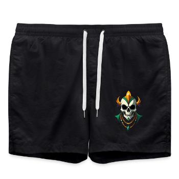 Mardi Gras skull - Carnival - Costume - Gift - Badeshorts - Schwarz - Vorne - AI Model Male 185 light (185cm)
