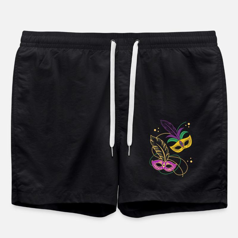 Mardi Gras - Carnaval - Masque - Cadeau - Short de bain - noir