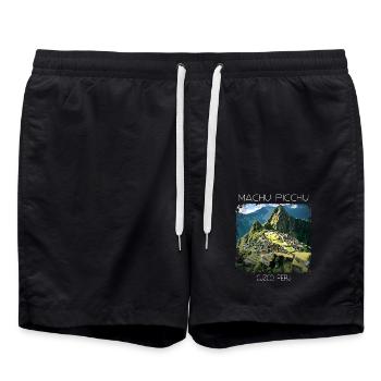 Machu Picchu - Badeshorts - Schwarz - Vorne - AI Model Male 185 light (185cm)