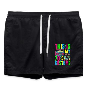 This Is My 70s Costume - Badeshorts - Schwarz - Vorne - AI Model Male 185 light (185cm)