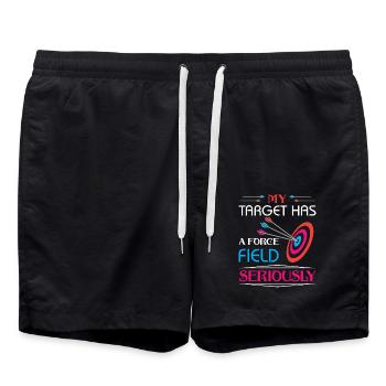 Bogenschießen Bogenschütze - Badeshorts - Schwarz - Vorne - AI Model Male 185 light (185cm)