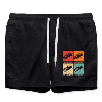 Euphonium – No tuba, no trombone - Swim Trunks - black - Front - AI Model Male 185 light (185cm)