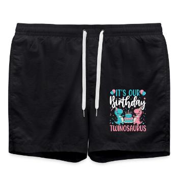 Twinosaurus Dino Birthday - Swim Trunks - black - Front - AI Model Male 185 light (185cm)