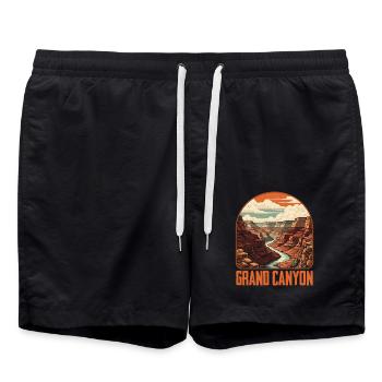 Grand Canyon Vintage Natur Design - Badeshorts - Schwarz - Vorne - AI Model Male 185 light (185cm)