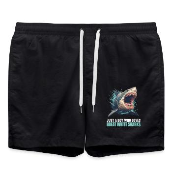 Grands requins blancs Grand requin blanc - Short de bain - noir - Devant - AI Model Male 185 light (185cm)