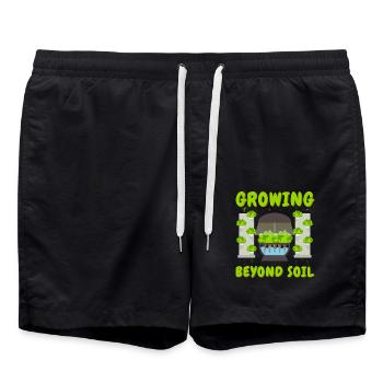 Growing Beyond Soil - Swim Trunks - black - Front - AI Model Male 185 light (185cm)
