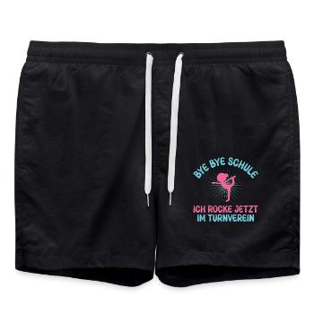 Turnen Mädchen Gymnastik Turnanzug Turnerin - Badeshorts - Schwarz - Vorne - AI Model Male 185 light (185cm)