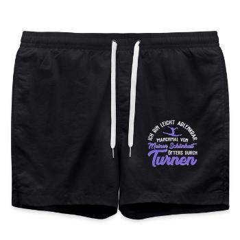 Turnen Mädchen Gymnastik Turnanzug Turnerin - Badeshorts - Schwarz - Vorne - AI Model Male 185 light (185cm)